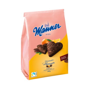 Manner Herzen Orange, 300 Gramm Packung